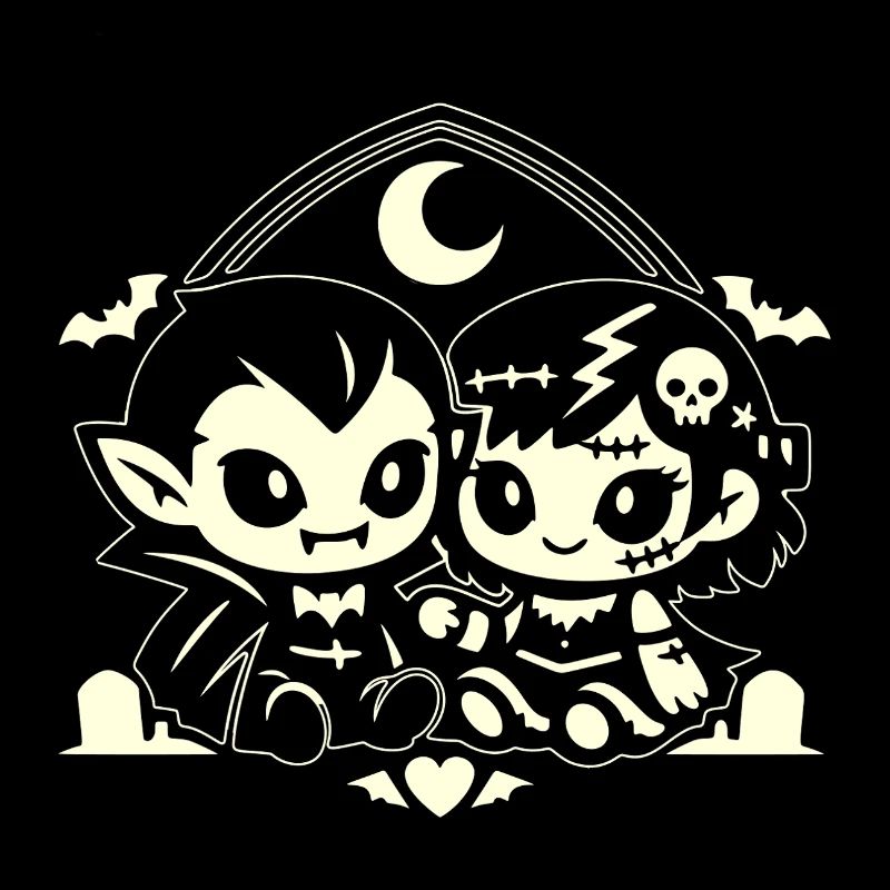 Nocturnal adorable vampire duo