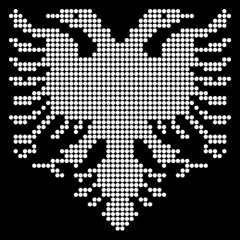 Albanisches Doppelkopf-Adler-Dotwork-Emblem