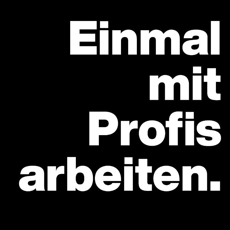 EINMAL MIT PROFIS ARBEITEN. SARKASMUS, FRECH AZUBI
