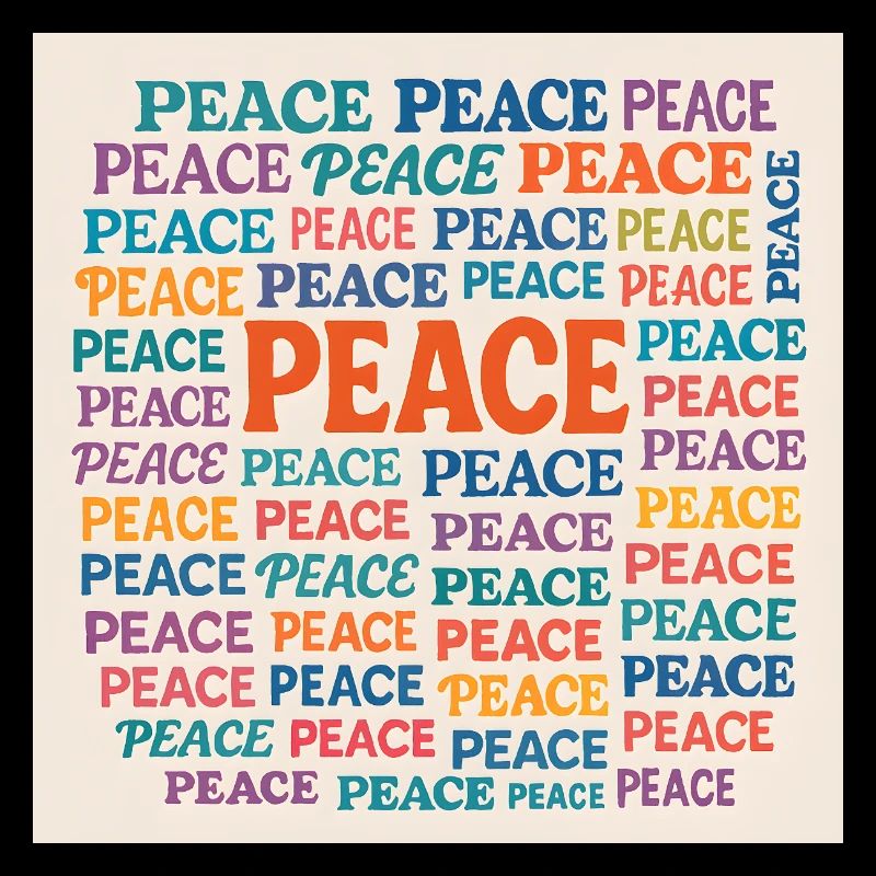 Peace Mosaic Farb-Typo Muster
