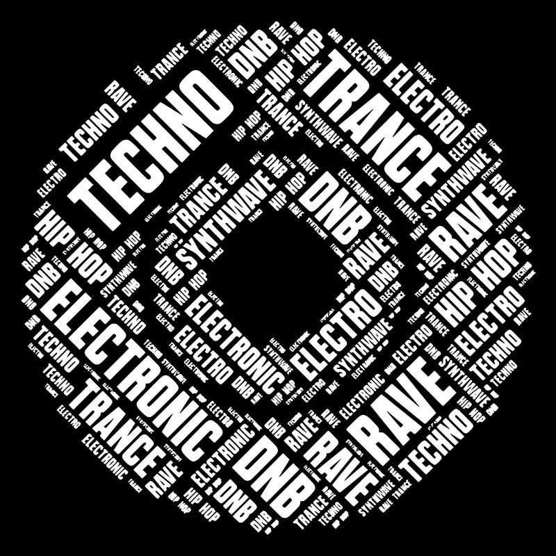 Cercle de mots de musique techno