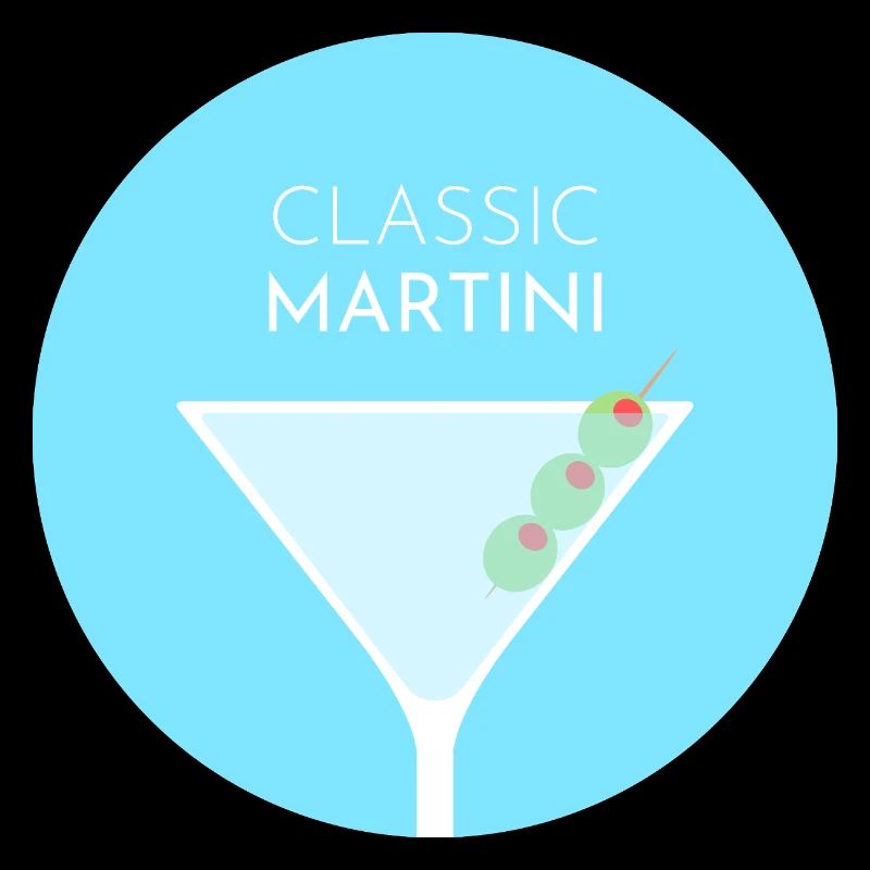 Cocktail Martini classique - Décor de couleur plate