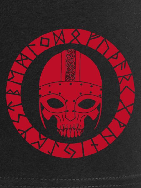 Rotes Wikinger-Todeskopf
