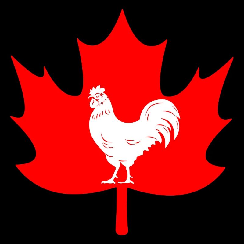 Canada maple leaf rooster logo