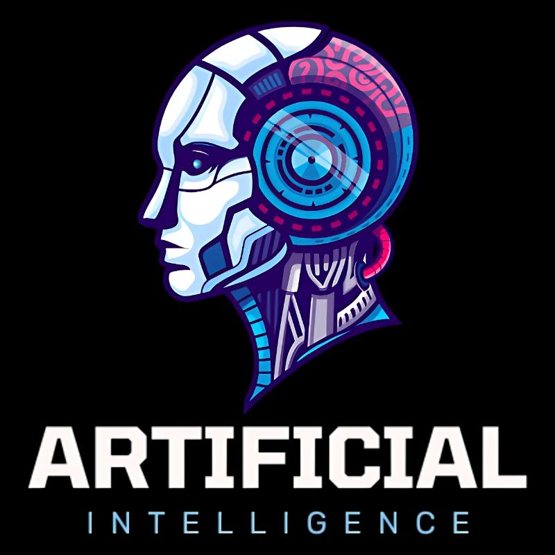 Neon AI Kopf Roboter Vision