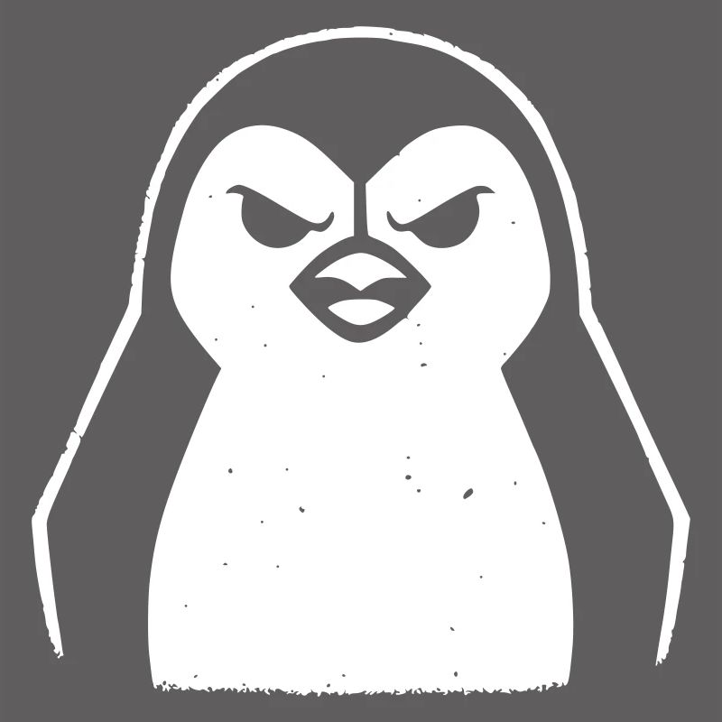 penguin stencil grunge minimalist-vector Linux