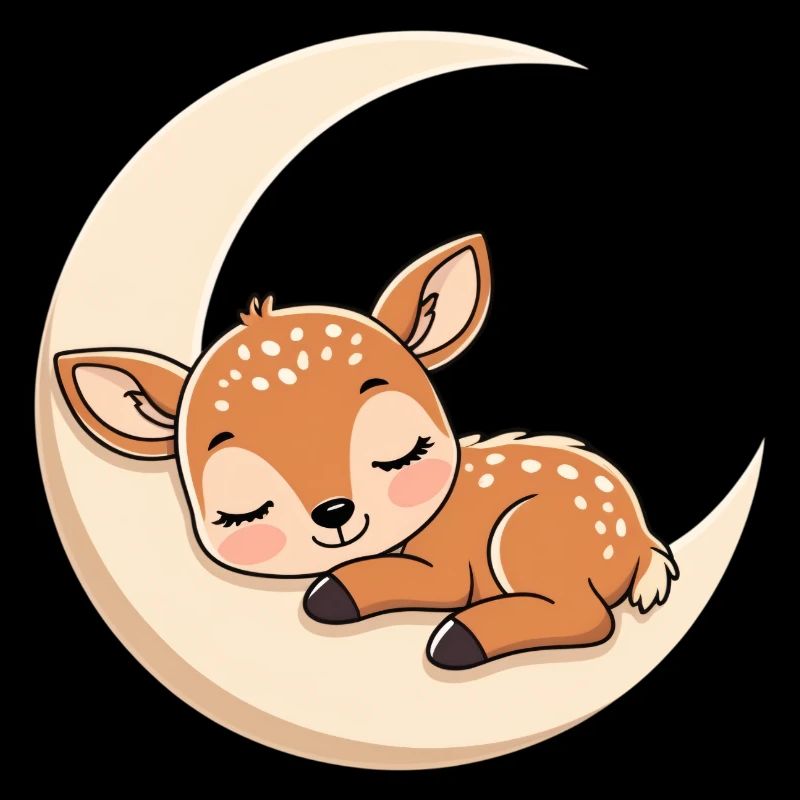 Moon Rest Fawn Sleeping