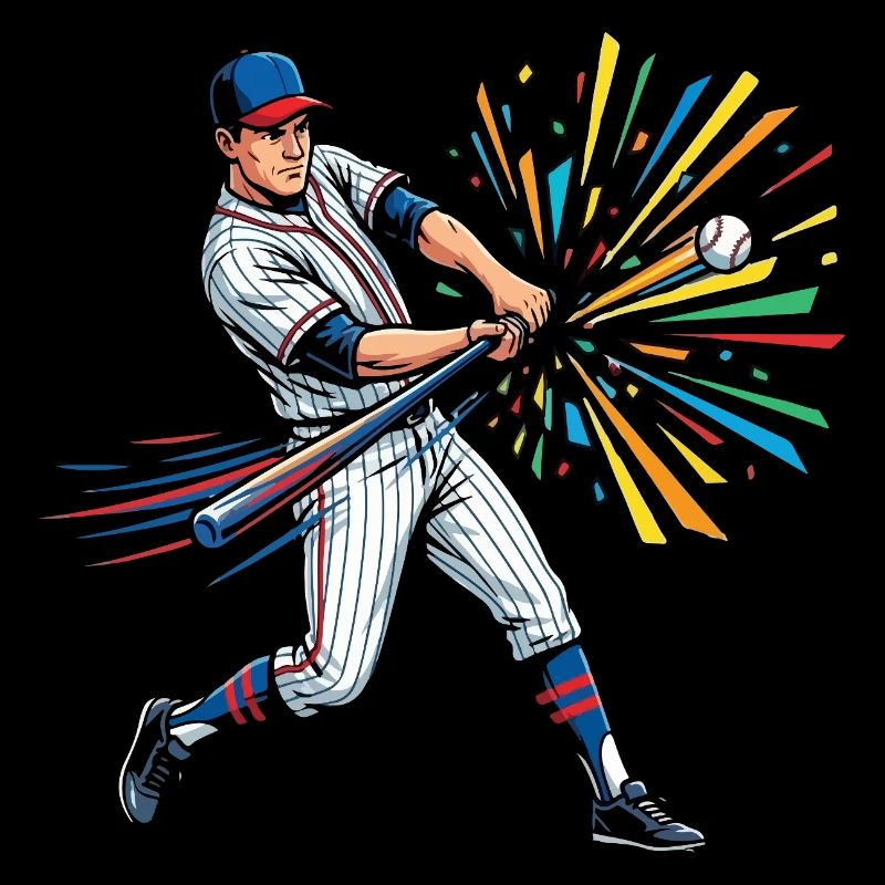 Pop Art coloré du batteur de baseball