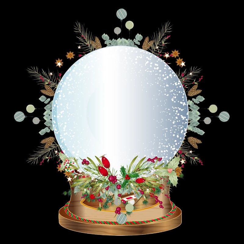 empty nostalgic snow globe to label