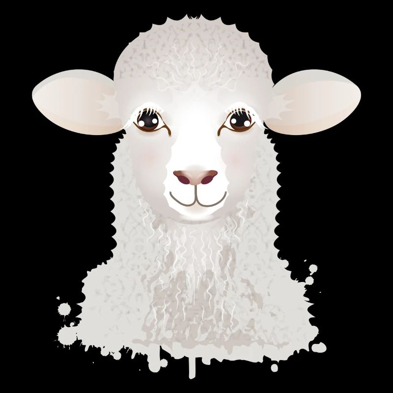 Un mouton mignon comme portrait graffiti