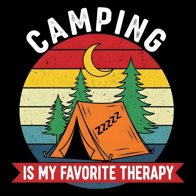 Camping Is My Favorite Therapy Retro