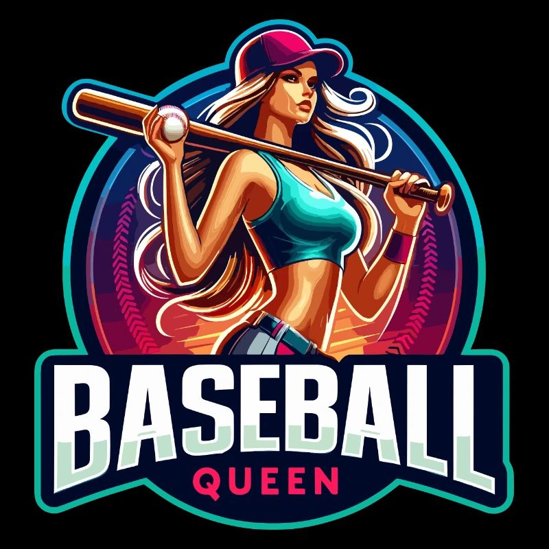 Conception d’athlète féminine Baseball Queen