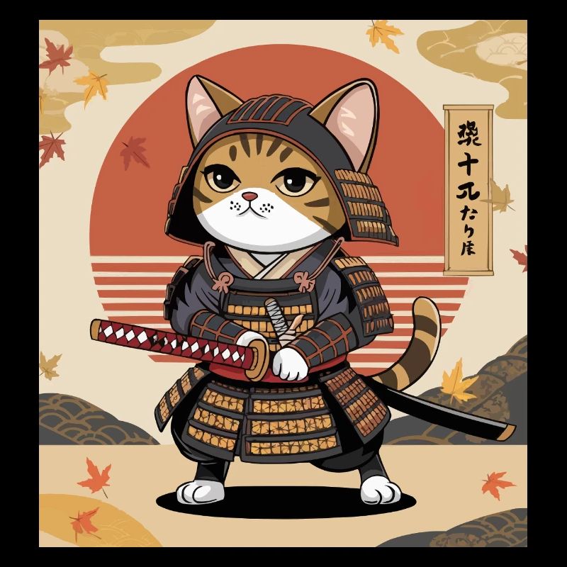 Chat samouraï – Conception de chats guerriers japonais