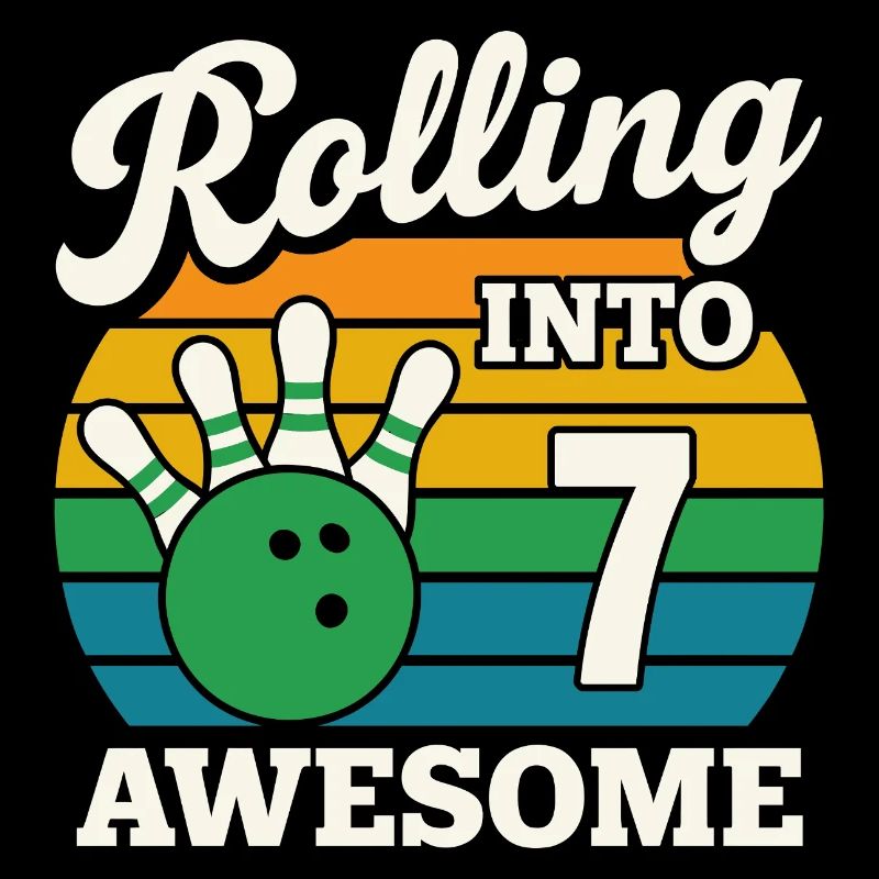 Retro Bowling Inspired 7th Birthday Design