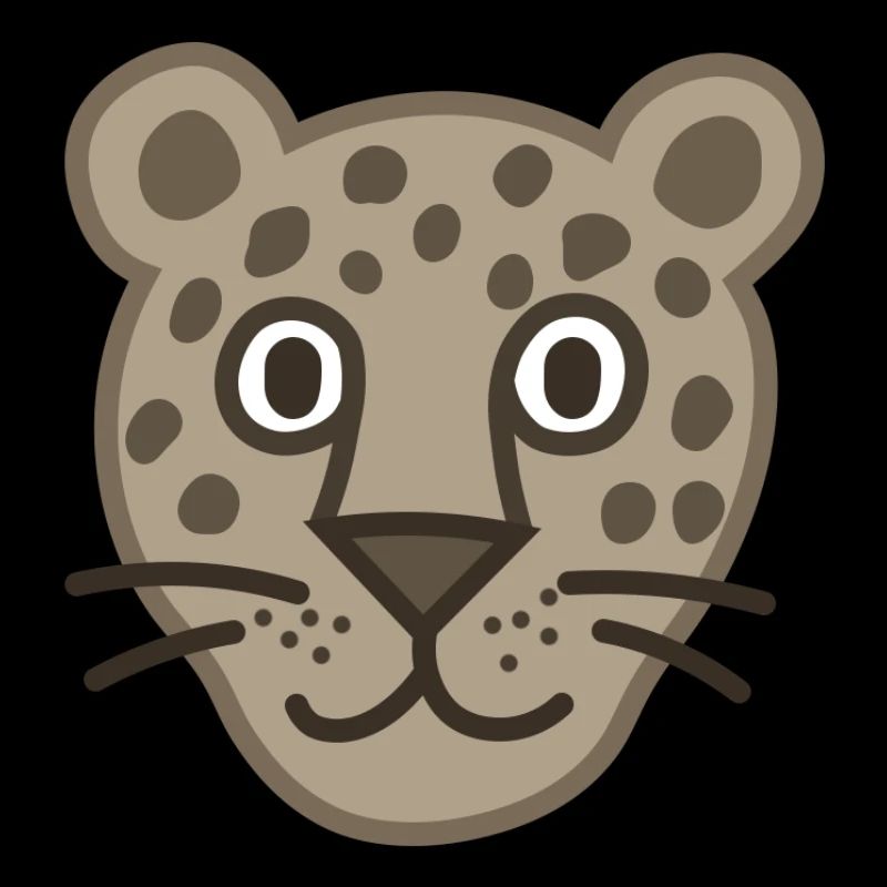 Dessin animé mignon visage de léopard