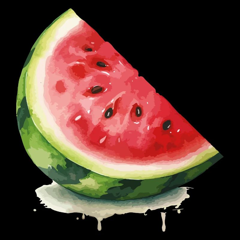 Tranche de pastèque à l’aquarelle