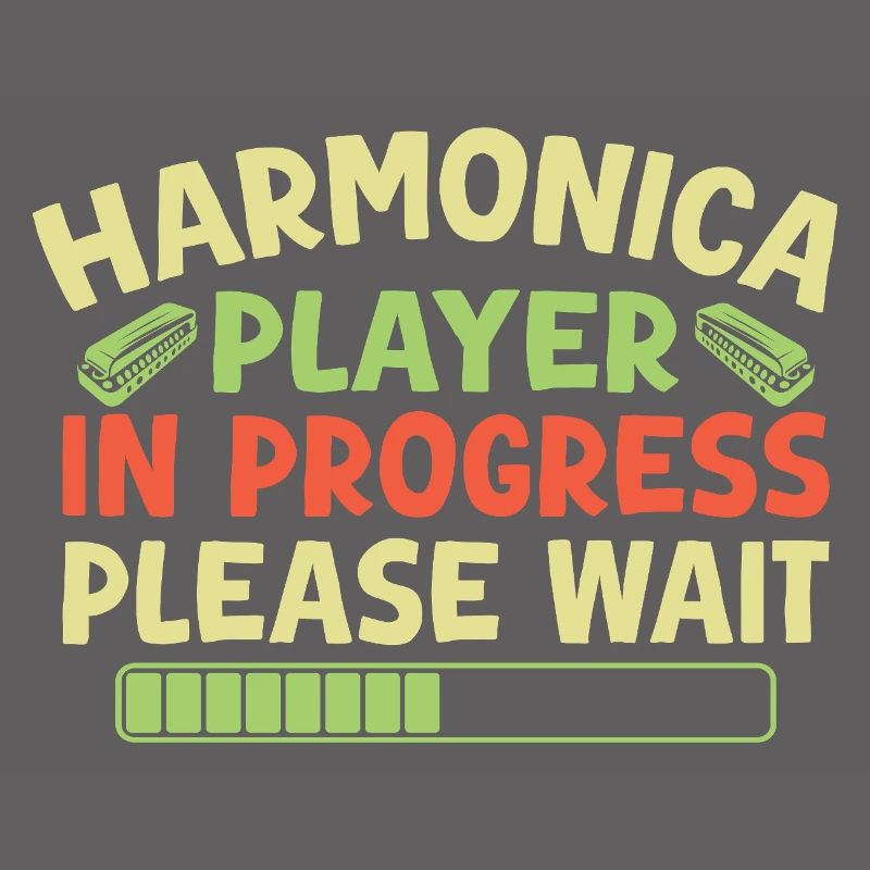 Funny Harmonica Player In Progress Harmonica