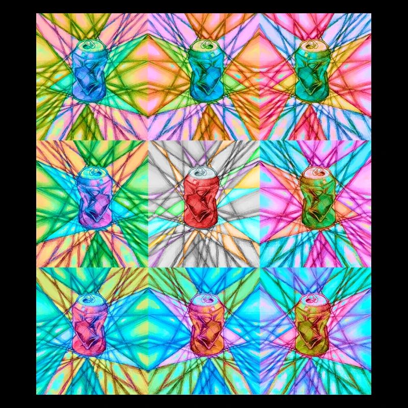 Vibrant Can and Abstract Light Pattern