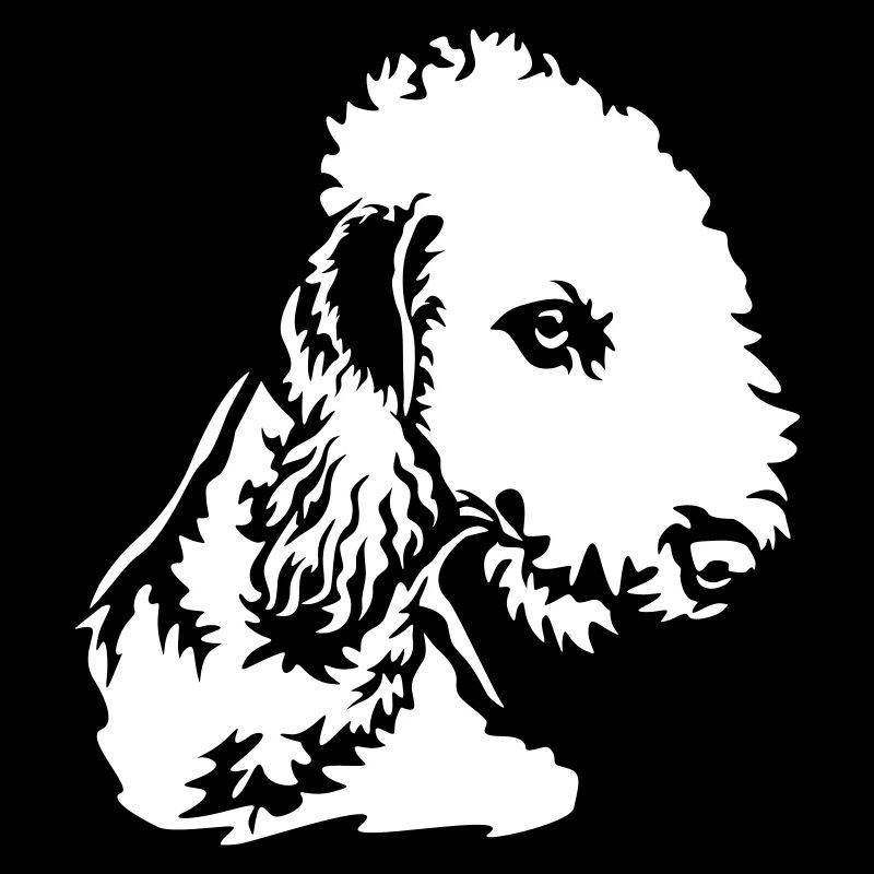 Tête de Bedlington Terrier « Black Edition »