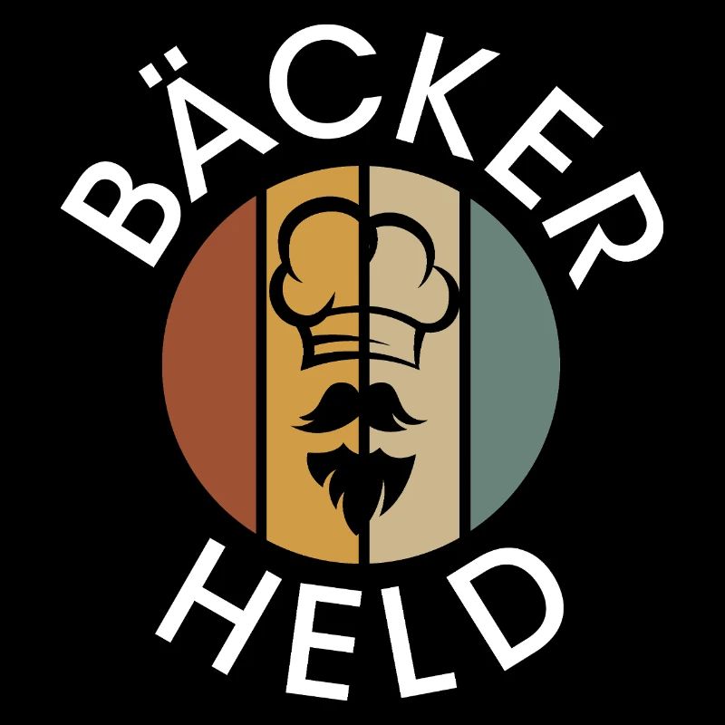 vintage baker logo - retro bakery with beard