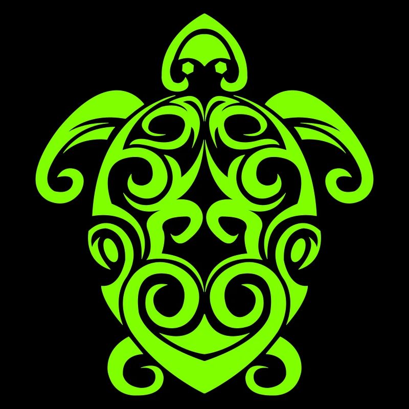 Glowing Turtle Tribal Pattern