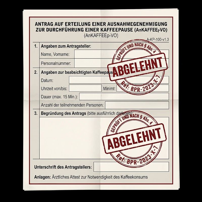 Antrag auf Kaffeepause