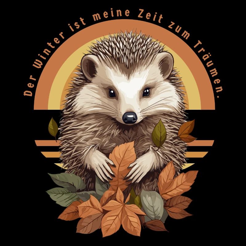 Hérisson mignon dans un tas de feuilles