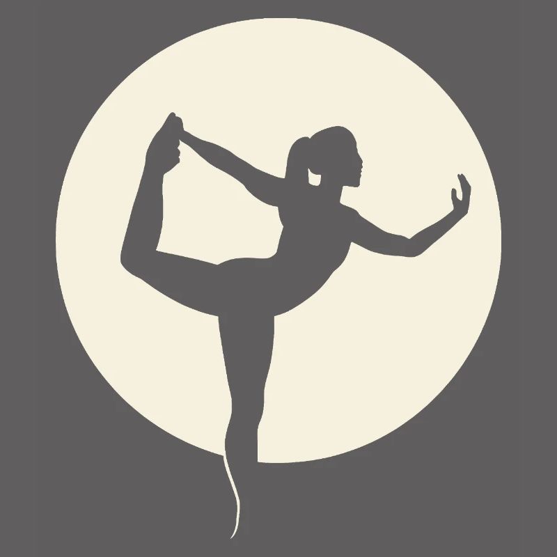 Posture de danseuse de silhouette de yoga devant la lune