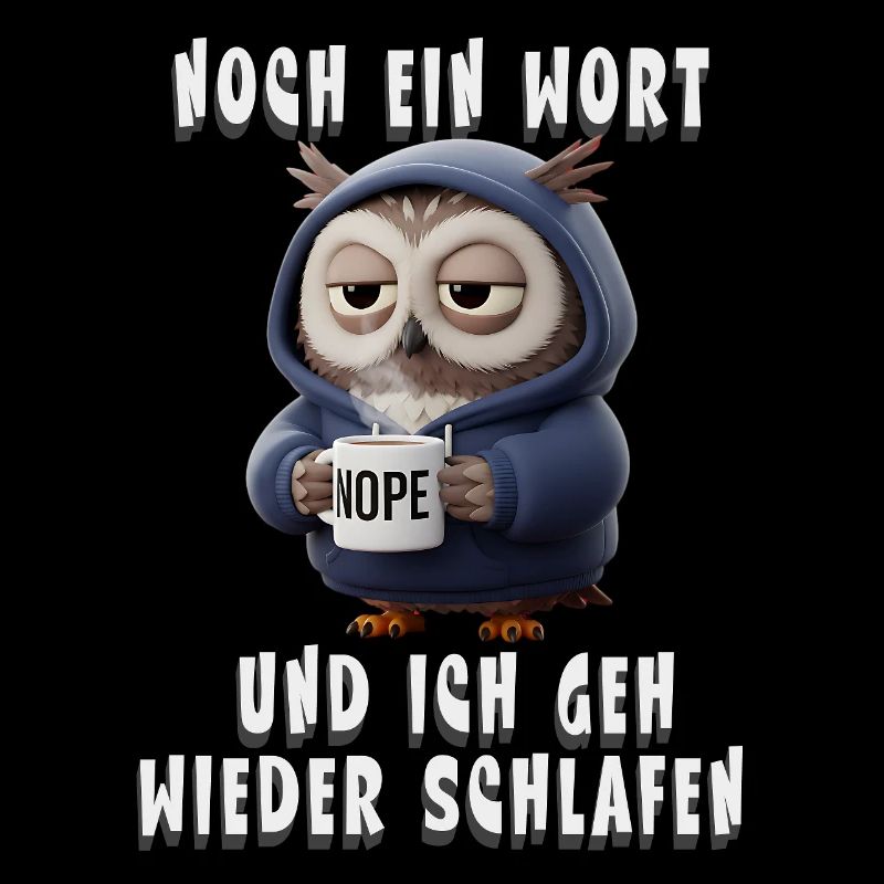 Müde Eule Humor Spruch Für Morgenmuffel Kaffee