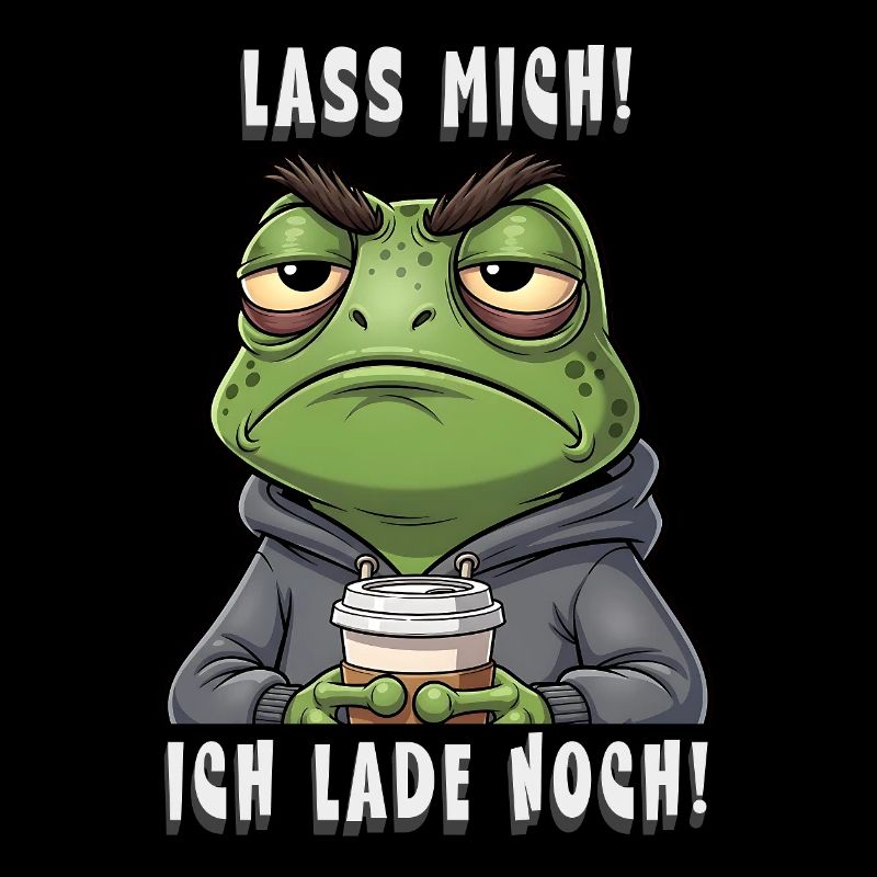 Grumpy Frosch Kaffee Spruch lass mich ich lade