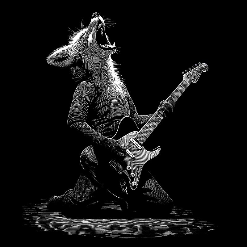 Wild Fox Playing Electric Guitar - Rocker Gift