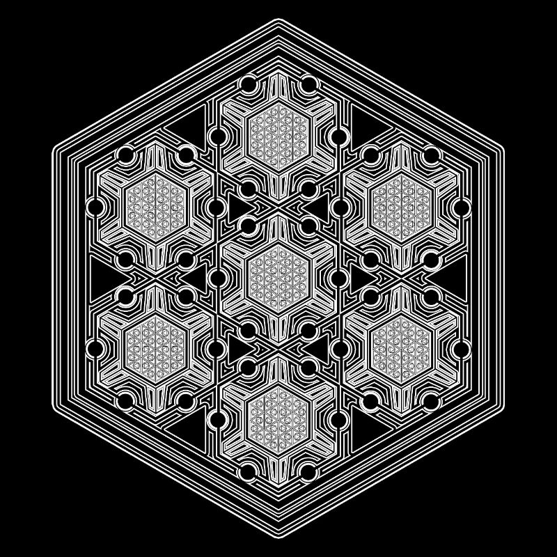 Psytrance Goa Techno Rave Géométrie Motif Hexagonal