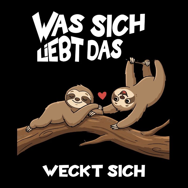 Langsame Liebe am Baum - Wortspiel mit Faultieren