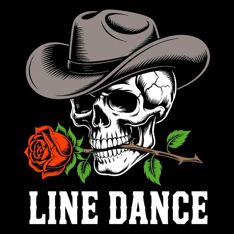 Western Skull Rose Hat Line Dance