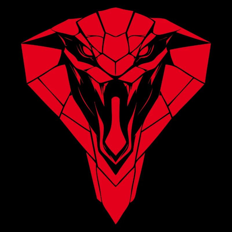 Rotgeometrischer Schlangenkopf