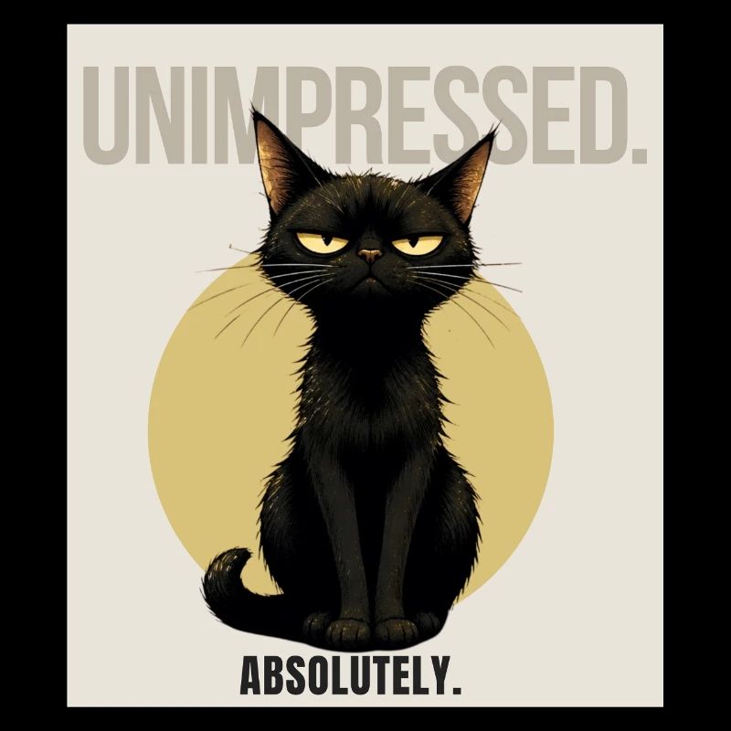 Peu impressionné. – Dessin sarcastique du chat noir