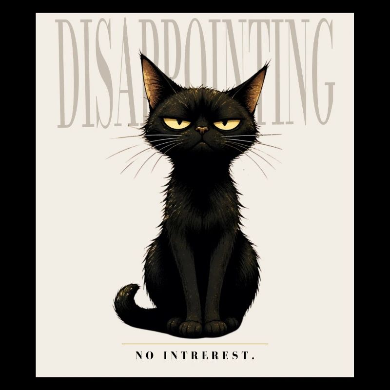 Décevant. – Dessin sarcastique du chat noir