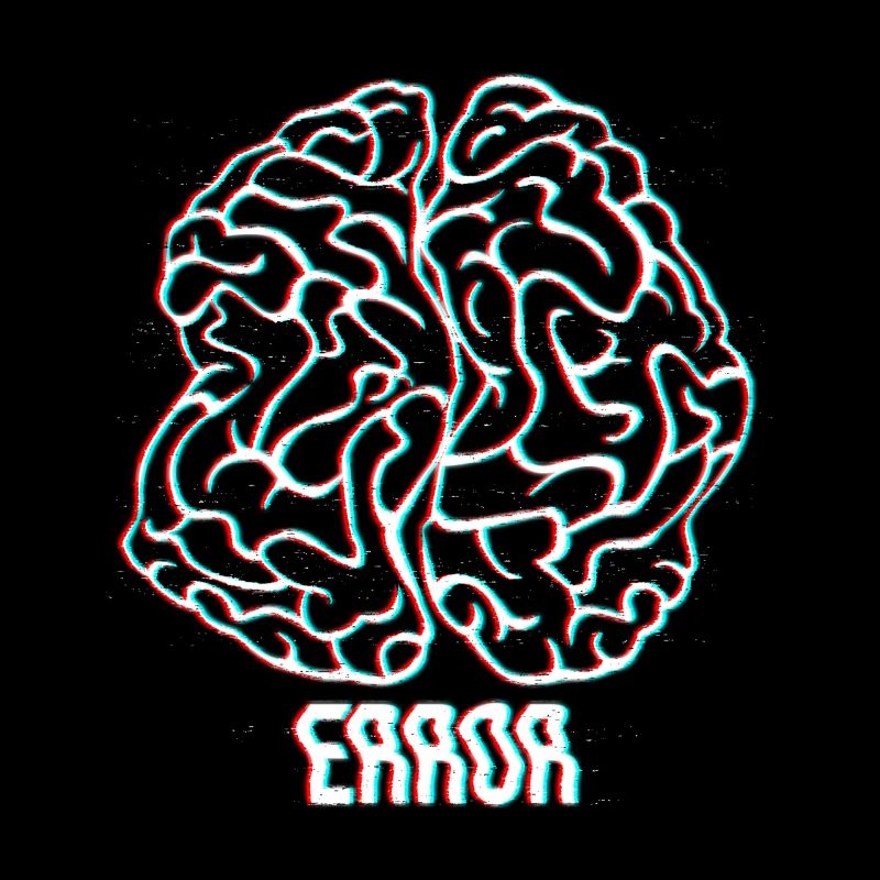 Neon Glitch Brain Error