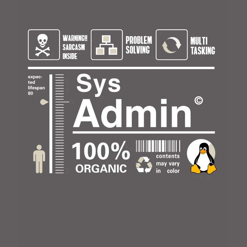 Sys Admin Penguin Computer Nerd pc Board cpu inh