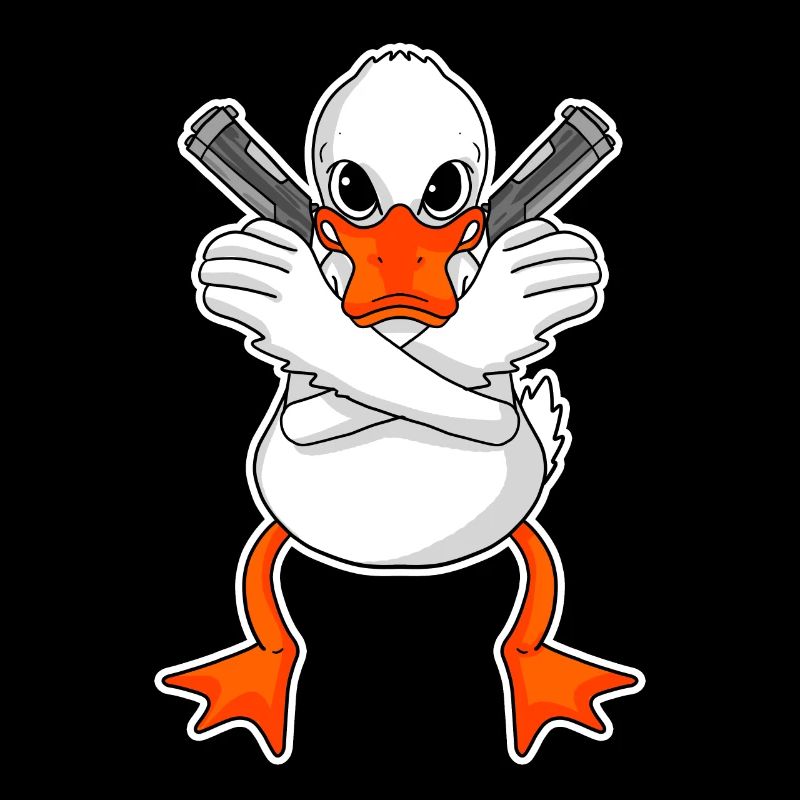 Ente mit Pistole