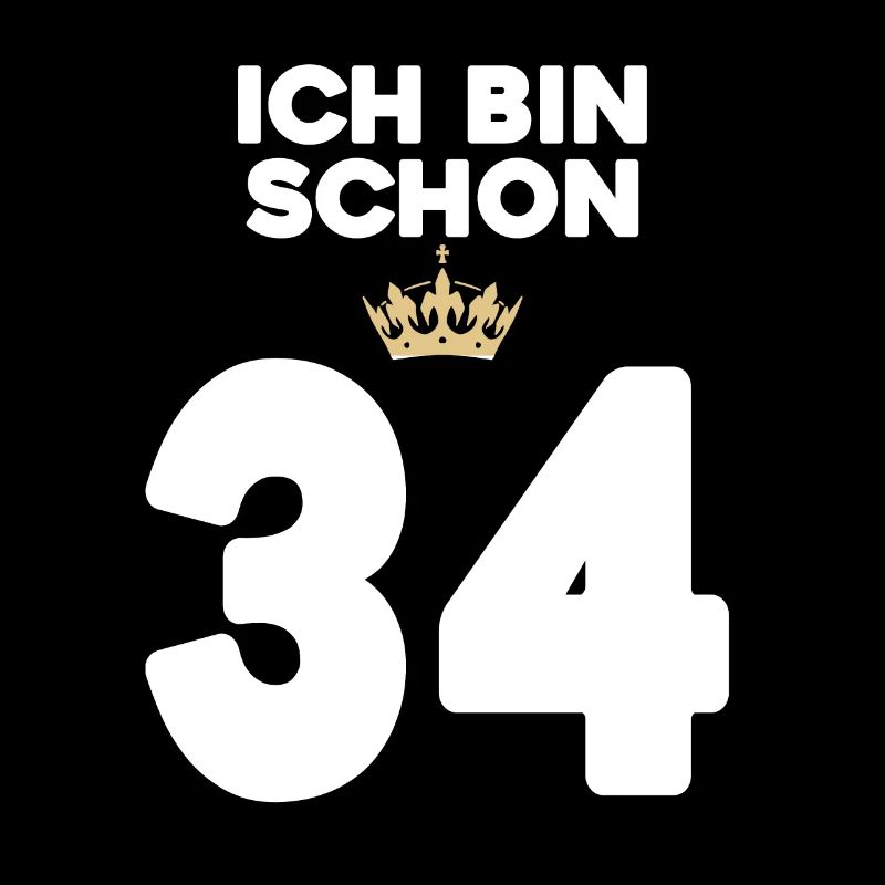 34. Geburtstag Geschenk - 34 Jahre mit Krone