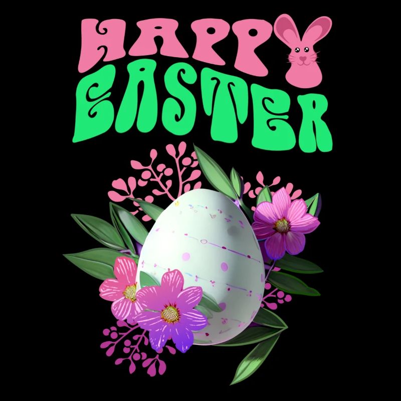 Happy Easter Easter Egg Floral Art