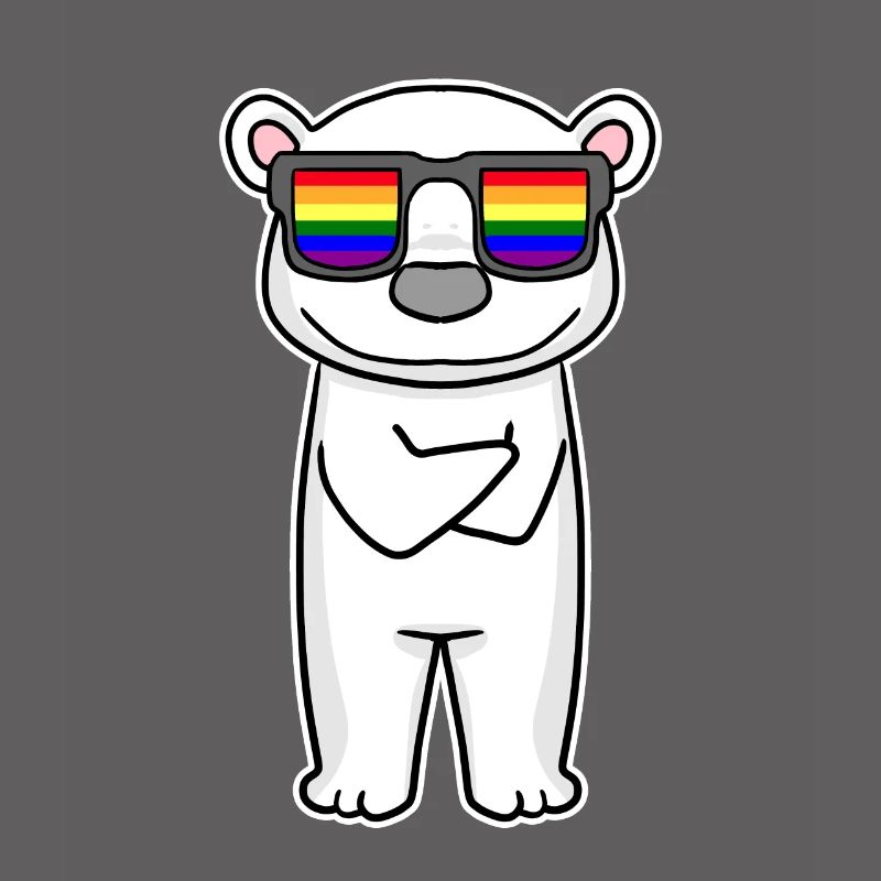 Regenbogen - Eisbär mit Brille