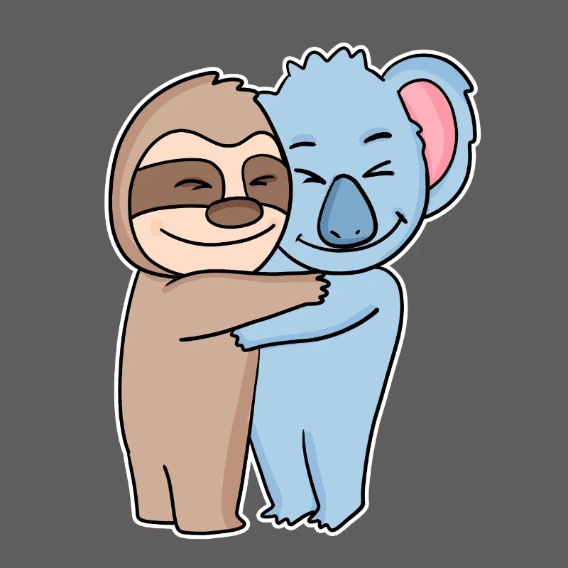 Sloth and koala hugging - hug