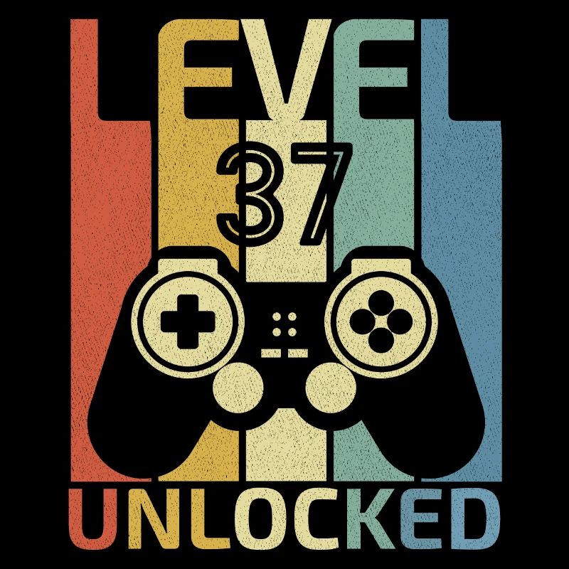 Level 37 freigeschaltet Lustiger Videospieler 37. Geburtstag