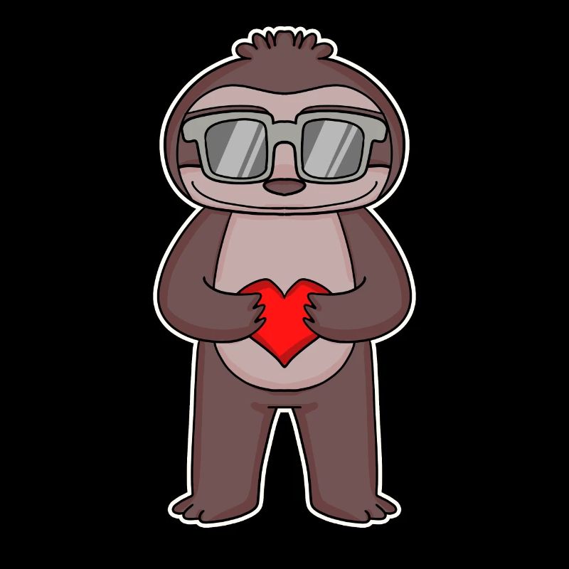 Faultier mit Herz und Brille