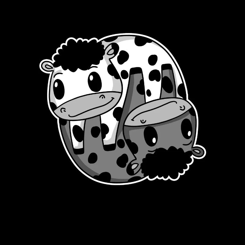 Vache de signe Yin Yang