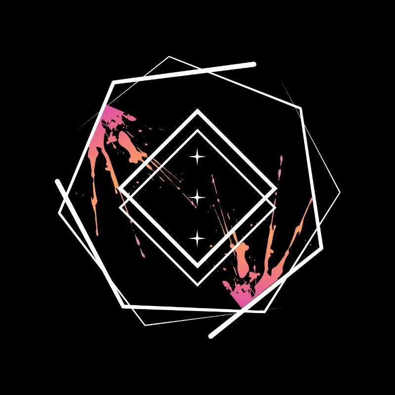 Geometric Diamond Frame Neon