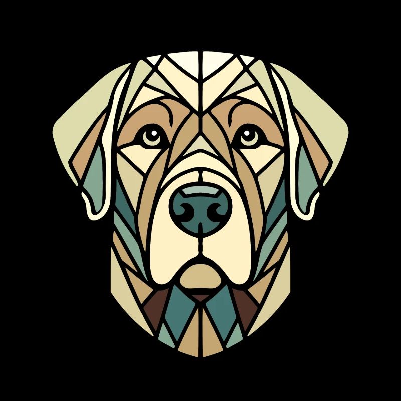 Labrador head, retriever, geometric art, polygon