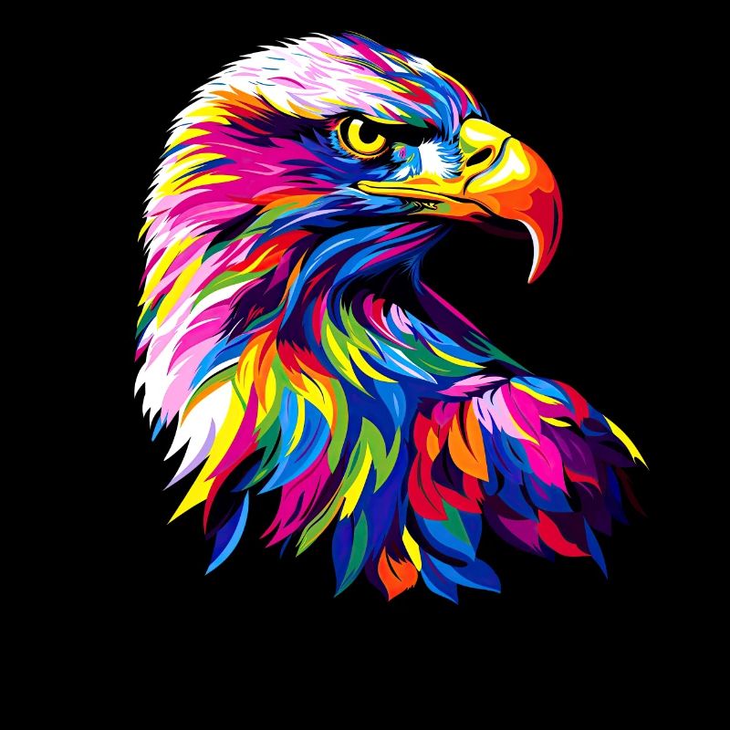 Aigle Pop Art Couleurs vives Aigle royal Pygargue à queue blanche